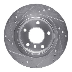 BMW 323I Brake Rotor (1) - Rear Right - R1 Concepts - Drilled & Slotted - Silver - `99-`06